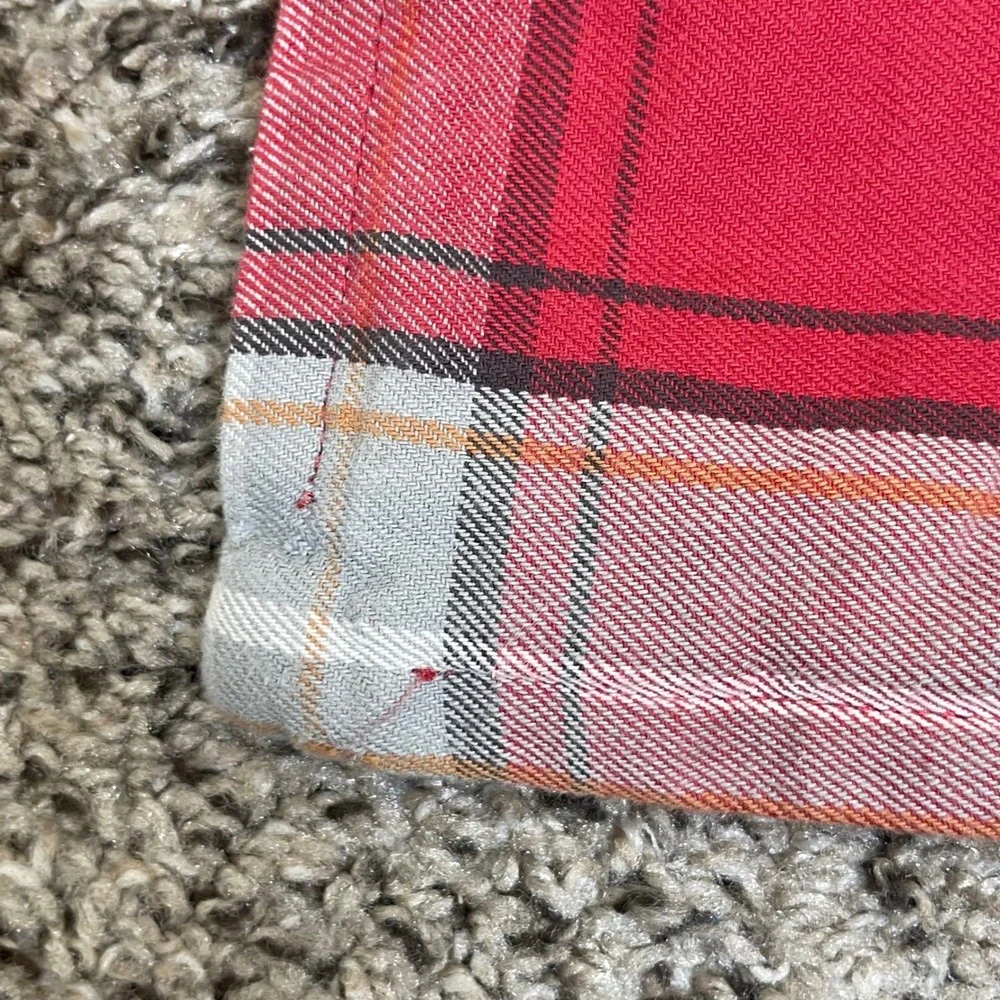 Pottery Barn Plaid‎ Pillow Cover Red 22x22 Cotton Tartan Holiday Farmhouse